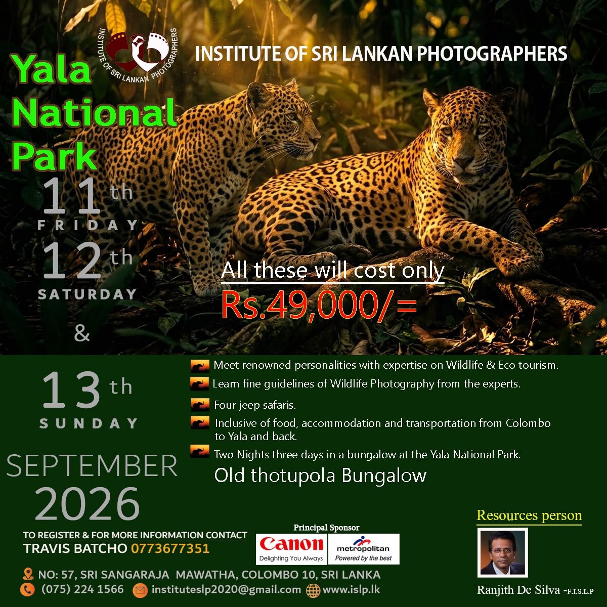ISLP: Yala National Park Photography Tour